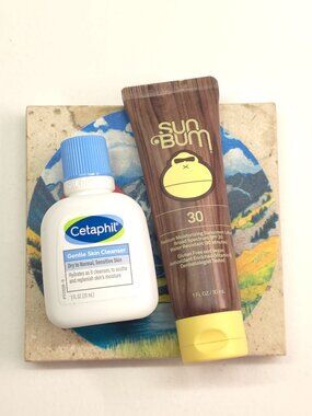 SEALED 2pc Cetaphil Gentle Skin Cleanser & Sun Bum Moisturizing Sunscreen Bundle